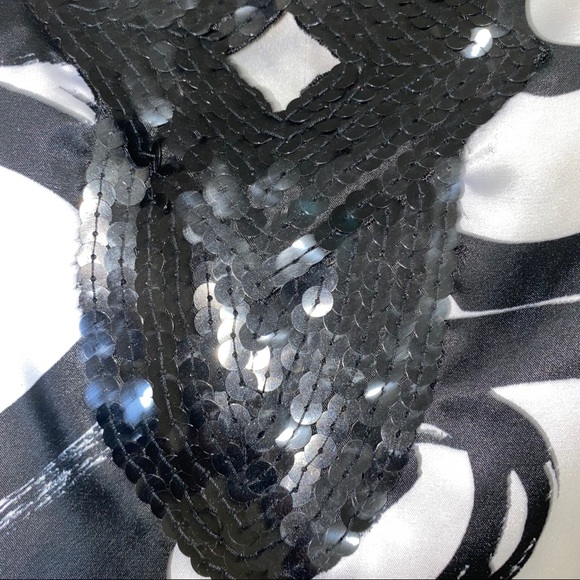MIXIT Black & White Sequined Cocktail Dress sz 16 - Picture 3 of 7